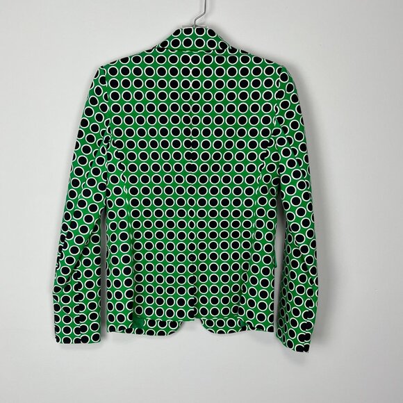 Michael Kors Womens Green Black Polka Dot Blazer Jacket  Single Button size 0 - Picture 6 of 12